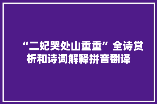 “二妃哭处山重重”全诗赏析和诗词解释拼音翻译