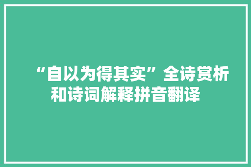 “自以为得其实”全诗赏析和诗词解释拼音翻译