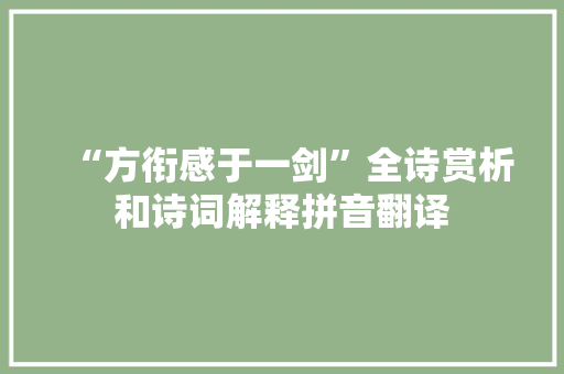 “方衔感于一剑”全诗赏析和诗词解释拼音翻译