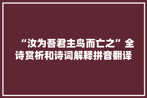 “汝为吾君主鸟而亡之”全诗赏析和诗词解释拼音翻译