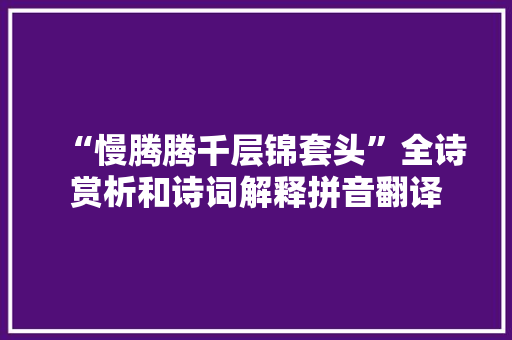 “慢腾腾千层锦套头”全诗赏析和诗词解释拼音翻译