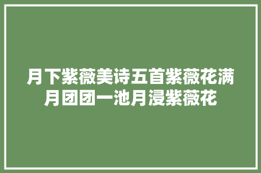 月下紫薇美诗五首紫薇花满月团团一池月浸紫薇花