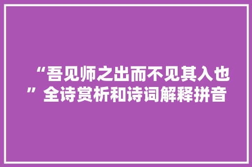 “吾见师之出而不见其入也”全诗赏析和诗词解释拼音翻译