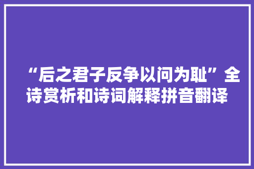 “后之君子反争以问为耻”全诗赏析和诗词解释拼音翻译