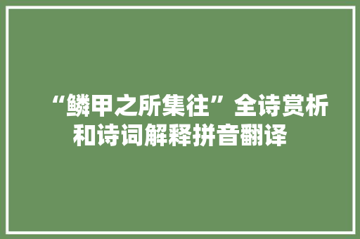 “鳞甲之所集往”全诗赏析和诗词解释拼音翻译