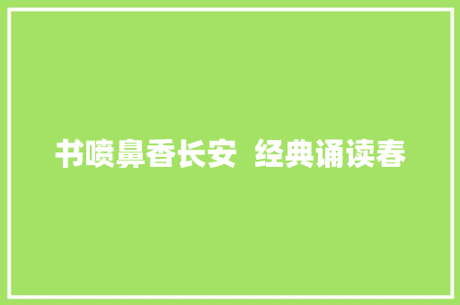 书喷鼻香长安  经典诵读春