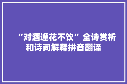 “对酒逢花不饮”全诗赏析和诗词解释拼音翻译