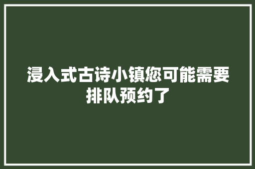 浸入式古诗小镇您可能需要排队预约了