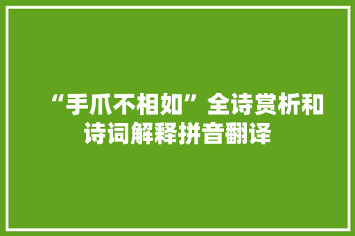 “手爪不相如”全诗赏析和诗词解释拼音翻译