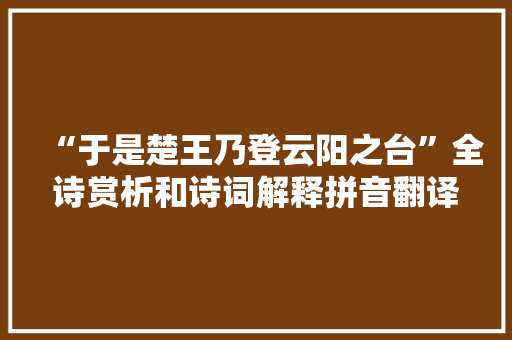 “于是楚王乃登云阳之台”全诗赏析和诗词解释拼音翻译
