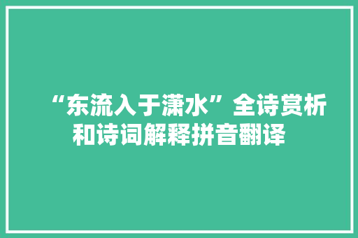 “东流入于潇水”全诗赏析和诗词解释拼音翻译