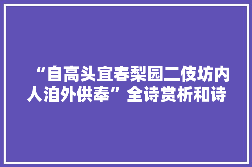 “自高头宜春梨园二伎坊内人洎外供奉”全诗赏析和诗词解释拼音翻译