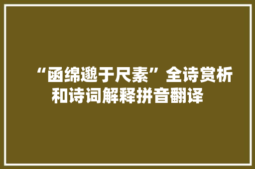 “函绵邈于尺素”全诗赏析和诗词解释拼音翻译