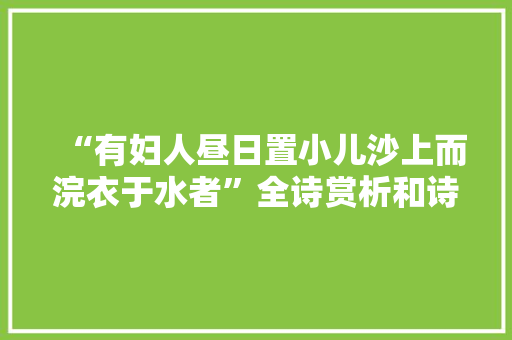 “有妇人昼日置小儿沙上而浣衣于水者”全诗赏析和诗词解释拼音翻译