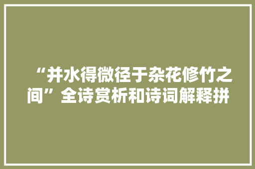 “并水得微径于杂花修竹之间”全诗赏析和诗词解释拼音翻译