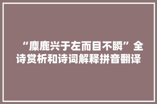 “麋鹿兴于左而目不瞬”全诗赏析和诗词解释拼音翻译