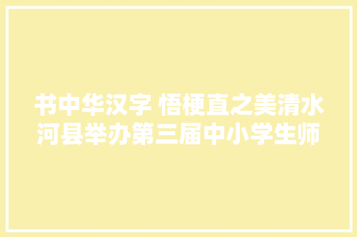 书中华汉字 悟梗直之美清水河县举办第三届中小学生师生汉字诗词听写大年夜赛