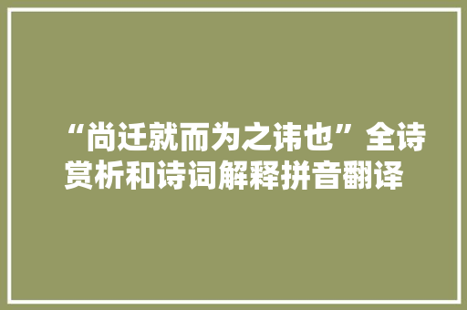 “尚迁就而为之讳也”全诗赏析和诗词解释拼音翻译