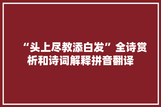 “头上尽教添白发”全诗赏析和诗词解释拼音翻译