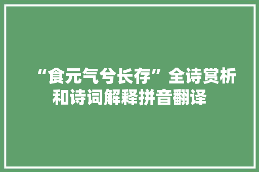 “食元气兮长存”全诗赏析和诗词解释拼音翻译