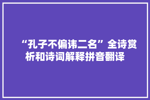 “孔子不偏讳二名”全诗赏析和诗词解释拼音翻译