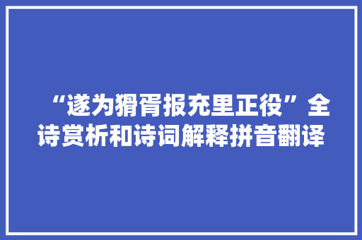 “遂为猾胥报充里正役”全诗赏析和诗词解释拼音翻译