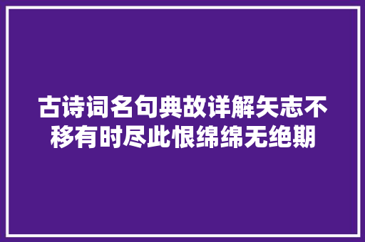 古诗词名句典故详解矢志不移有时尽此恨绵绵无绝期