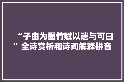 “子由为墨竹赋以遗与可曰”全诗赏析和诗词解释拼音翻译