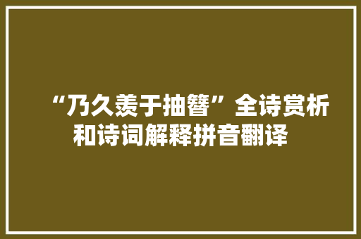 “乃久羡于抽簪”全诗赏析和诗词解释拼音翻译