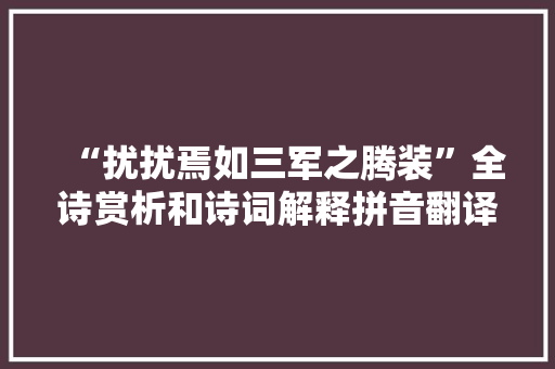 “扰扰焉如三军之腾装”全诗赏析和诗词解释拼音翻译