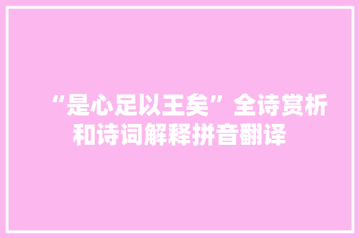 “是心足以王矣”全诗赏析和诗词解释拼音翻译