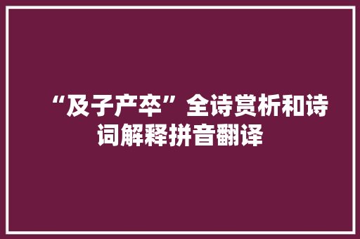 “及子产卒”全诗赏析和诗词解释拼音翻译
