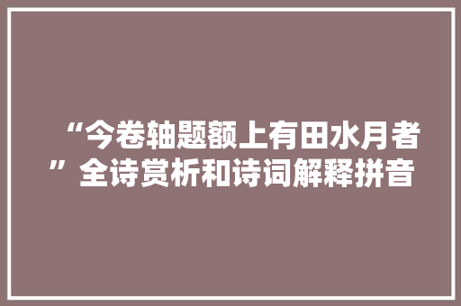 “今卷轴题额上有田水月者”全诗赏析和诗词解释拼音翻译