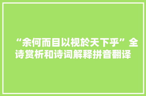 “余何而目以视於天下乎”全诗赏析和诗词解释拼音翻译