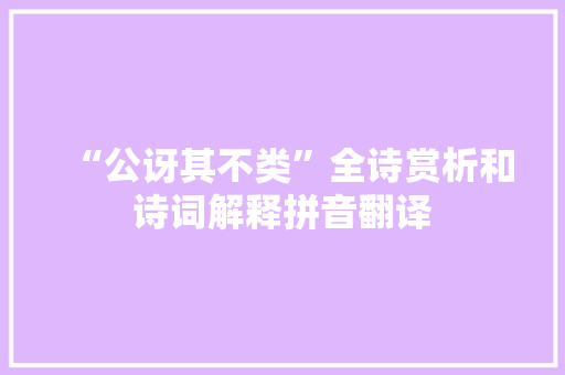 “公讶其不类”全诗赏析和诗词解释拼音翻译