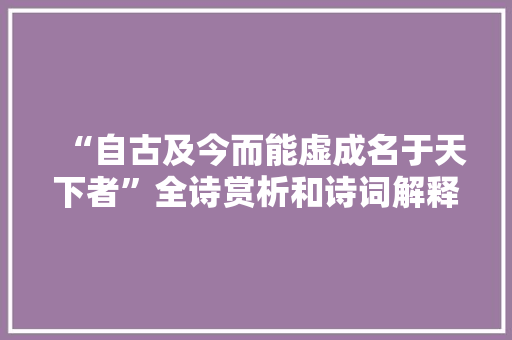 “自古及今而能虚成名于天下者”全诗赏析和诗词解释拼音翻译