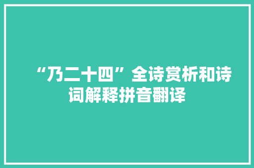 “乃二十四”全诗赏析和诗词解释拼音翻译