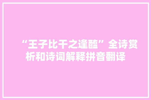 “王子比干之逢醢”全诗赏析和诗词解释拼音翻译