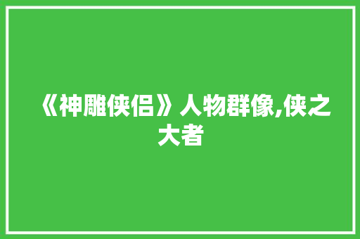 《神雕侠侣》人物群像,侠之大者，为国为民_神雕侠侣人物介绍