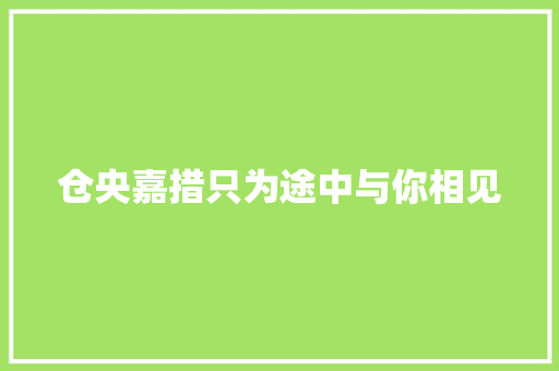 仓央嘉措只为途中与你相见