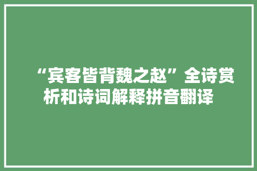 “宾客皆背魏之赵”全诗赏析和诗词解释拼音翻译