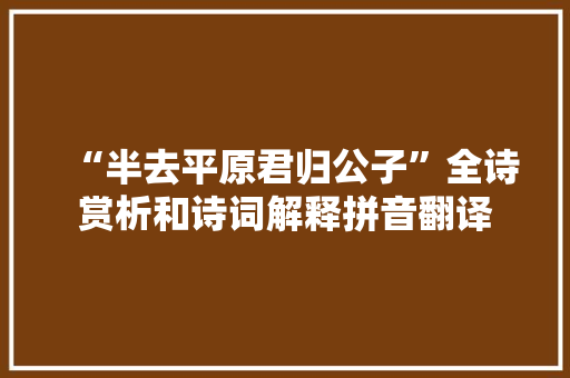 “半去平原君归公子”全诗赏析和诗词解释拼音翻译