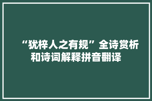 “犹梓人之有规”全诗赏析和诗词解释拼音翻译