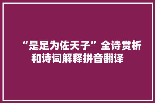 “是足为佐天子”全诗赏析和诗词解释拼音翻译