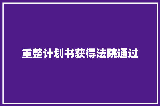 重整计划书获得法院通过