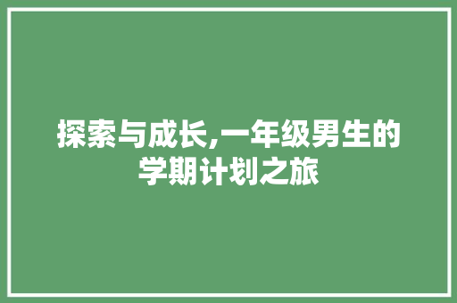 探索与成长,一年级男生的学期计划之旅