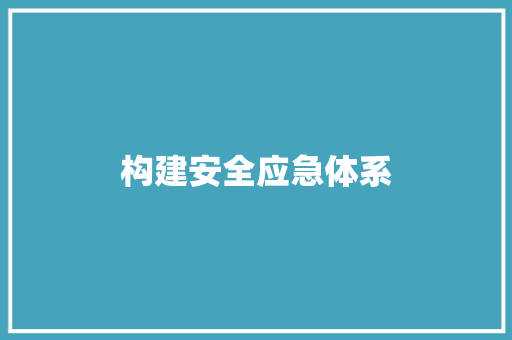 构建安全应急体系，筑牢生命防线_安全应急计划的重要性与实施步骤