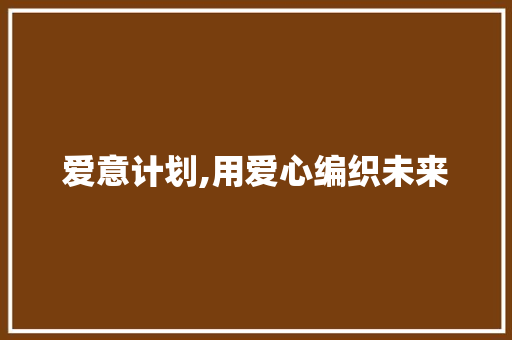 爱意计划,用爱心编织未来，共创美好家园