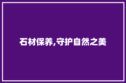 石材保养,守护自然之美，呵护家的温馨