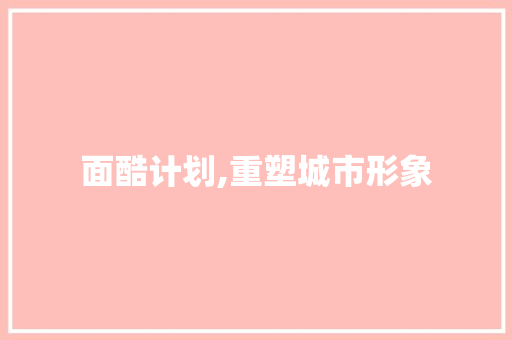 面酷计划,重塑城市形象，构建美好未来